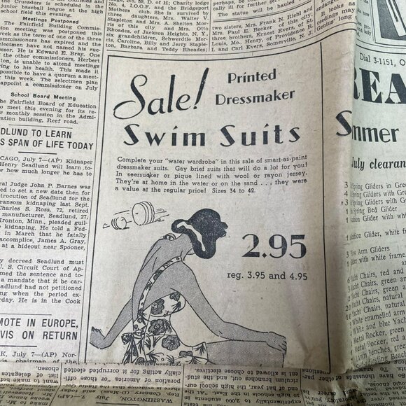 The Bridgeport Telegram Newspaper July 8 1938 Roosevelts Cross Country Drive u - Picture 8 of 10